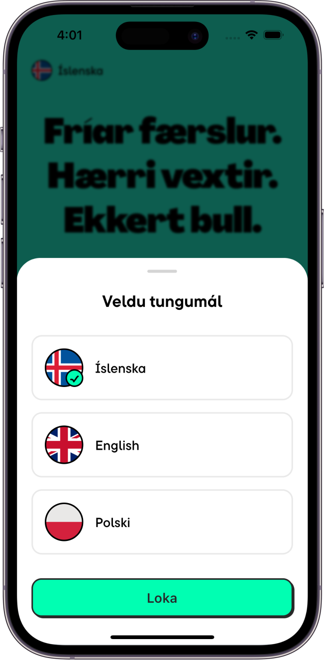 Example of picking a language