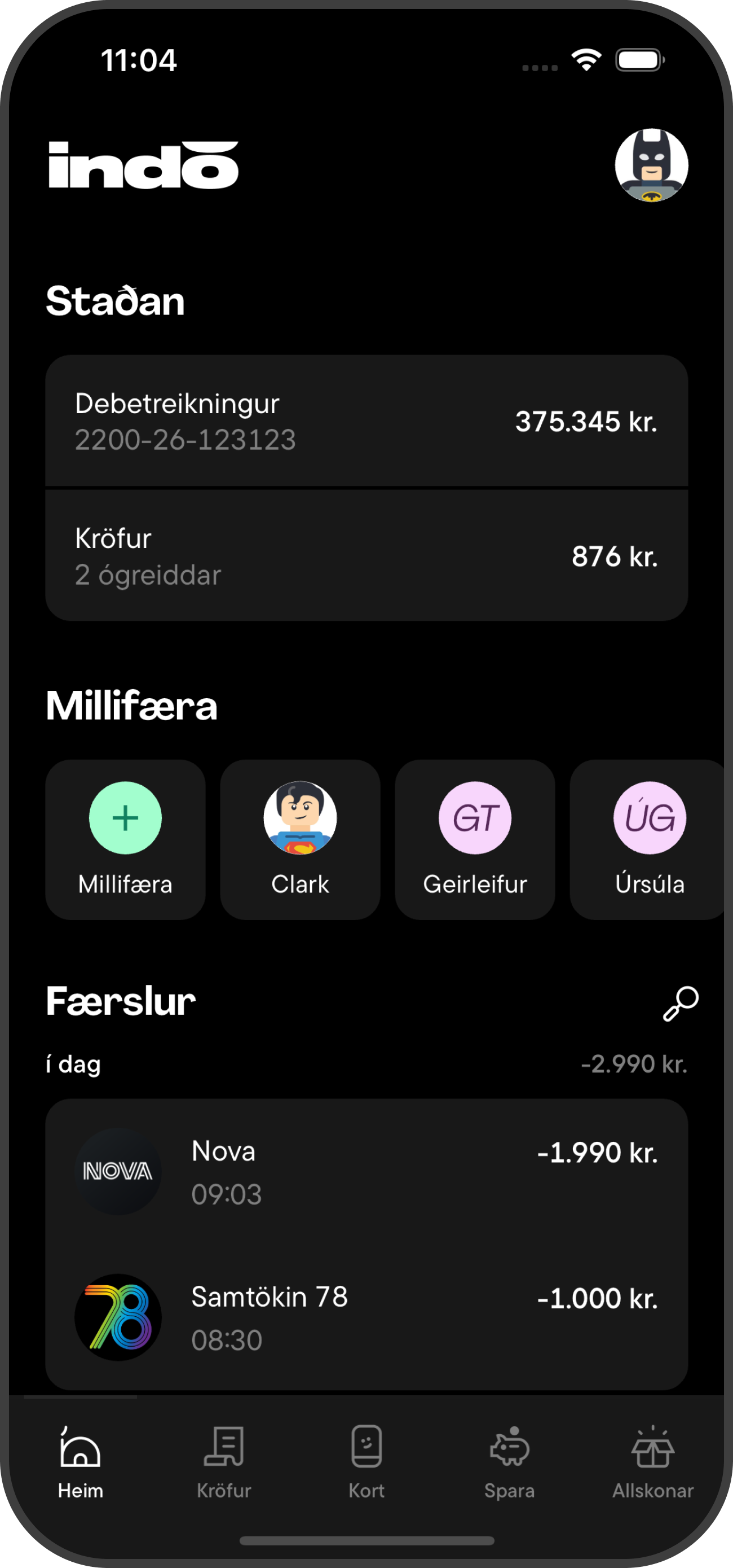 Dark mode example